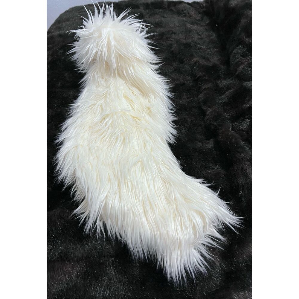 FAUX FUR POLAR BEAR CHRISTMAS‎ STOCKING WHITE FLUFFY